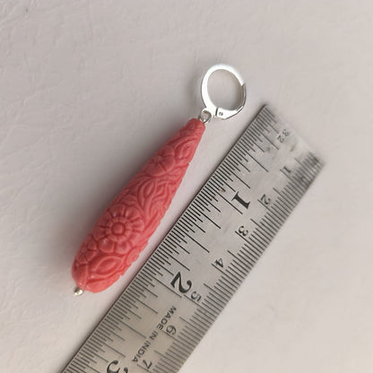 Coral Ectasy: Coral Bead Handmade Earrings