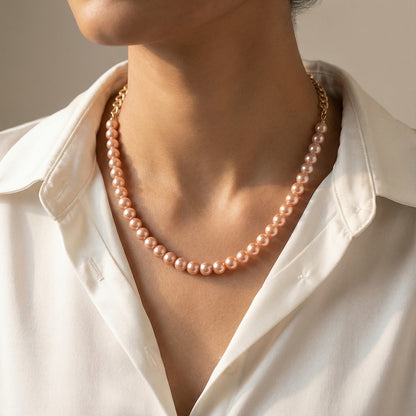 Subtle Ivory Pearl Necklace and Earring Set