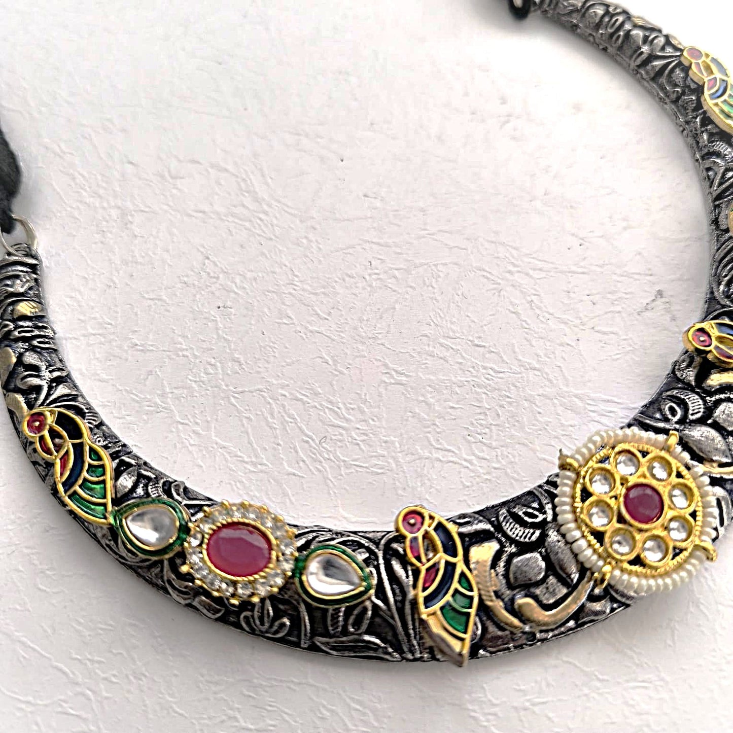 Rajasi: Heritage Inspired Silver Replica Necklace and Earring Set