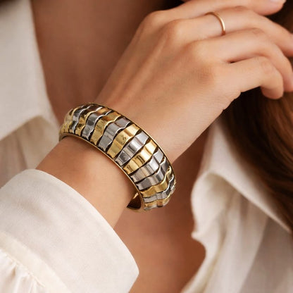 Swara: Dual Tone Brass Kada Bangle