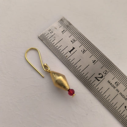 Ananda: Red Bead Layered Dholki Bead Necklace