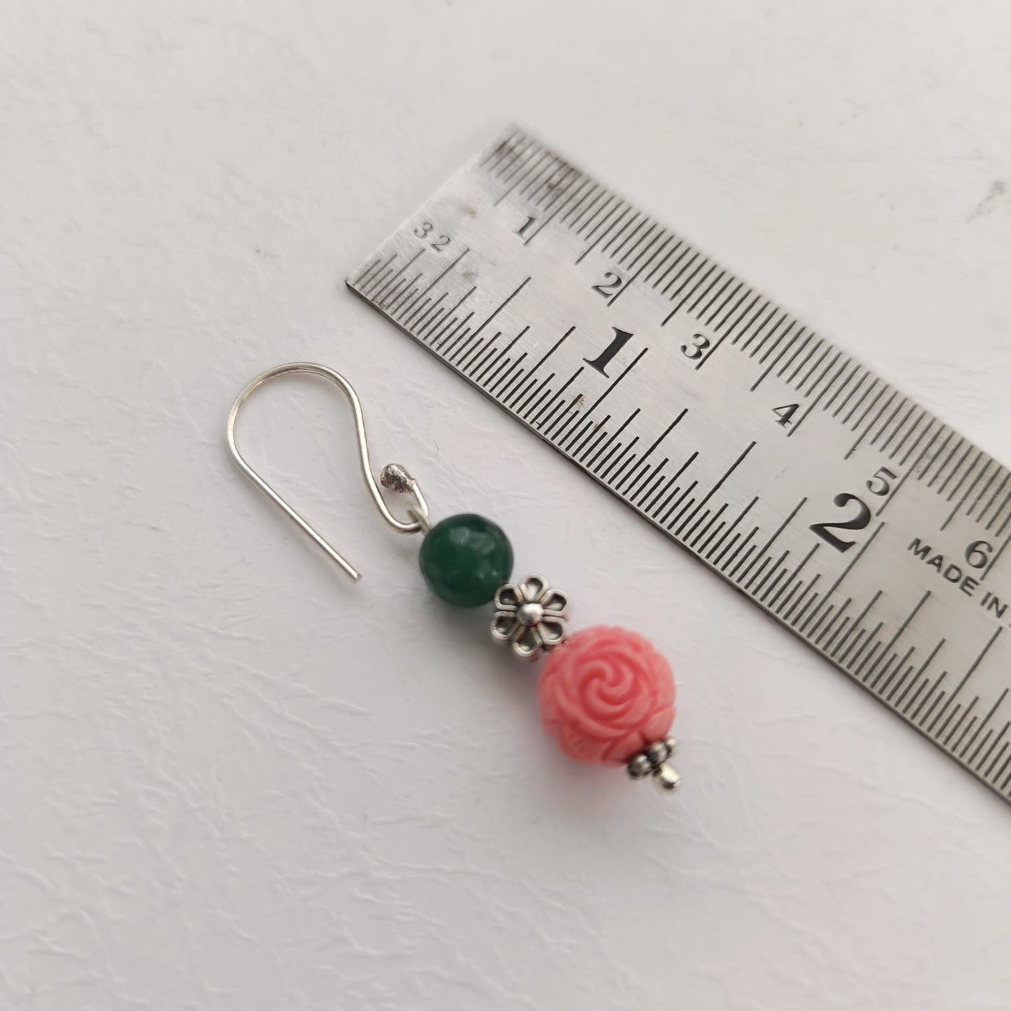 Floriana: Handcrafted Coral Bead Earring