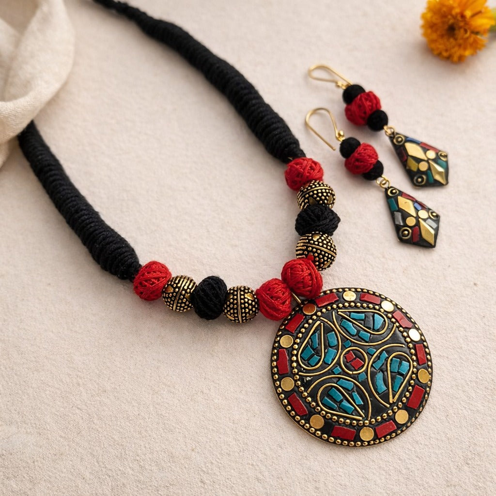 Raagya Statement Lac Necklace – Handcrafted Indian Ethnic Jewelry for Women