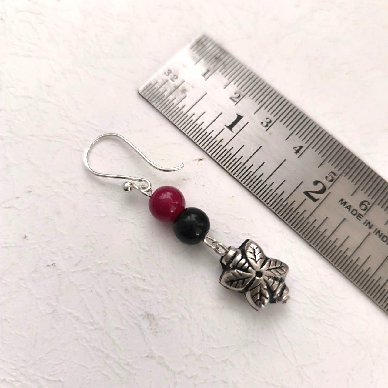 Indie Soul: Red and Black Beaded Necklace with Statement Pendant
