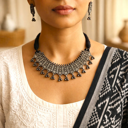 Regal Oxidized Necklace Set