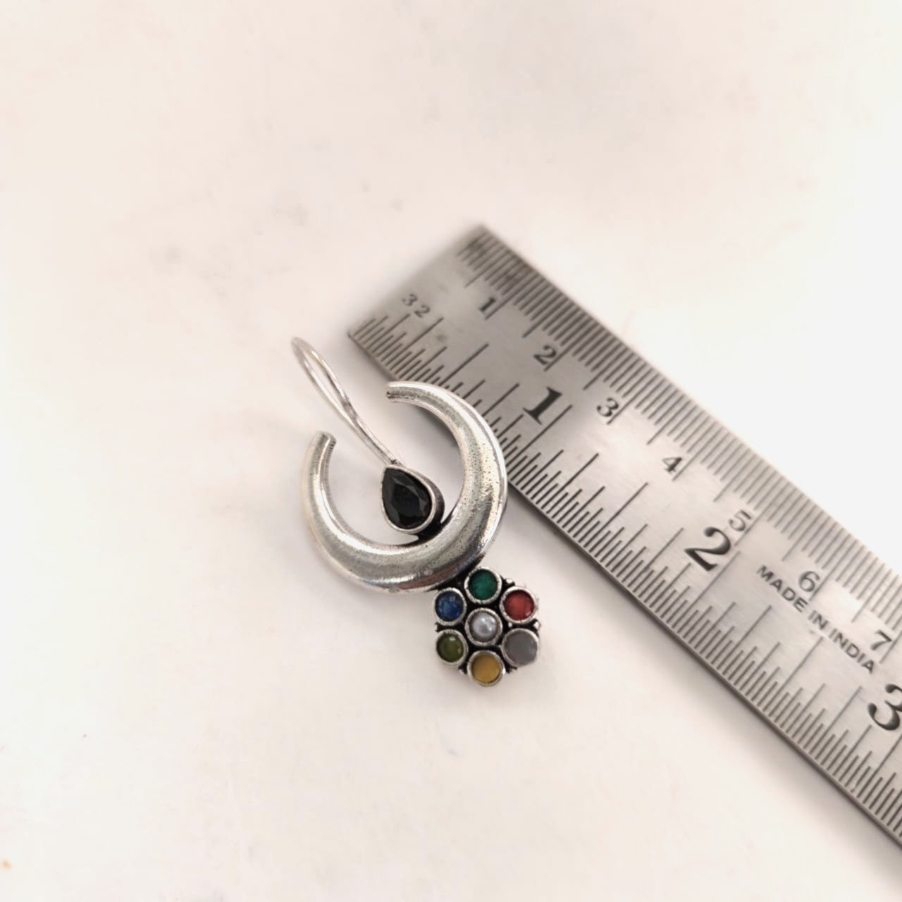 Luna Charm : Multicolor Silver Toned Earring