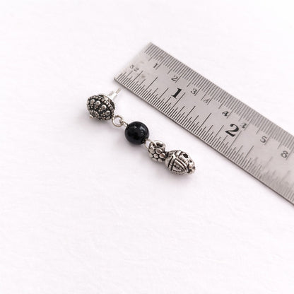 Mridula: Handmade Black Beads Necklace and Earring Set