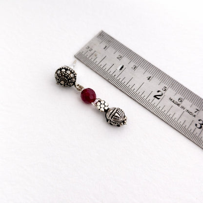 Mridula: Handmade Red Beaded Necklace and Earring Set