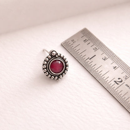 Vogue Essentials Collection: Ruby Stone Pendant and Earring Set