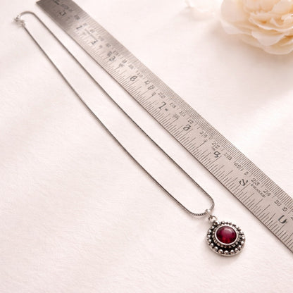 Vogue Essentials Collection: Ruby Stone Pendant and Earring Set