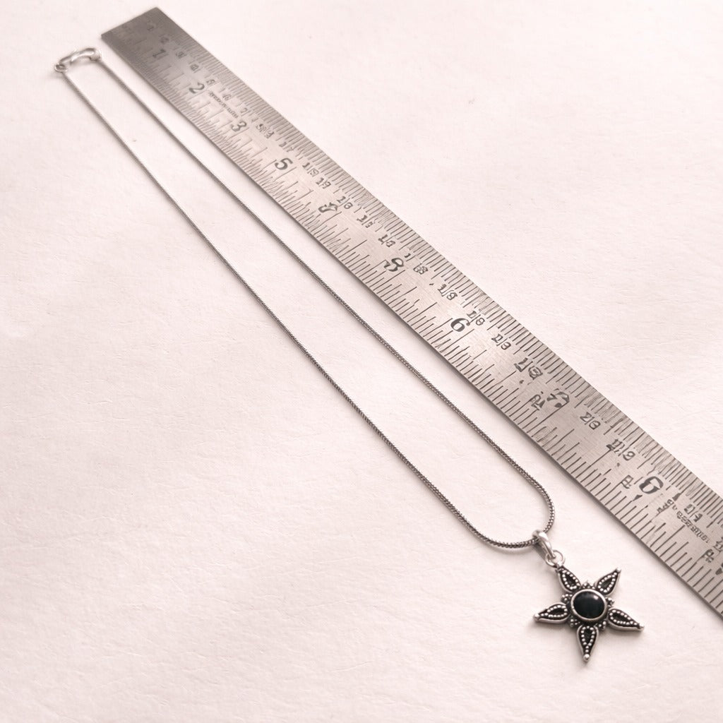 Vogue Essentials Collection: Black Stone Pendant and Earring Set