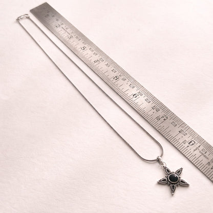 Vogue Essentials Collection: Black Stone Pendant and Earring Set