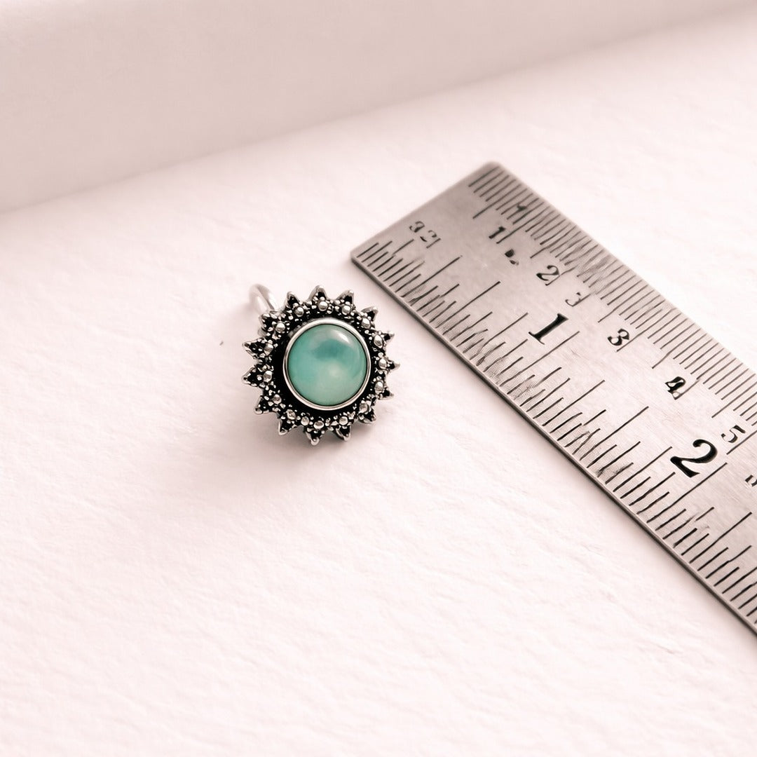 Vogue Essentials Collection: Aqua Green Stone Pendant and Earring Set