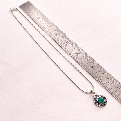 Vogue Essentials Collection: Emerald Green Pendant and Earring Set