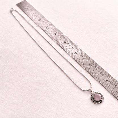 Vogue Essentials Collection: Pink Stone Pendant and Earring Set