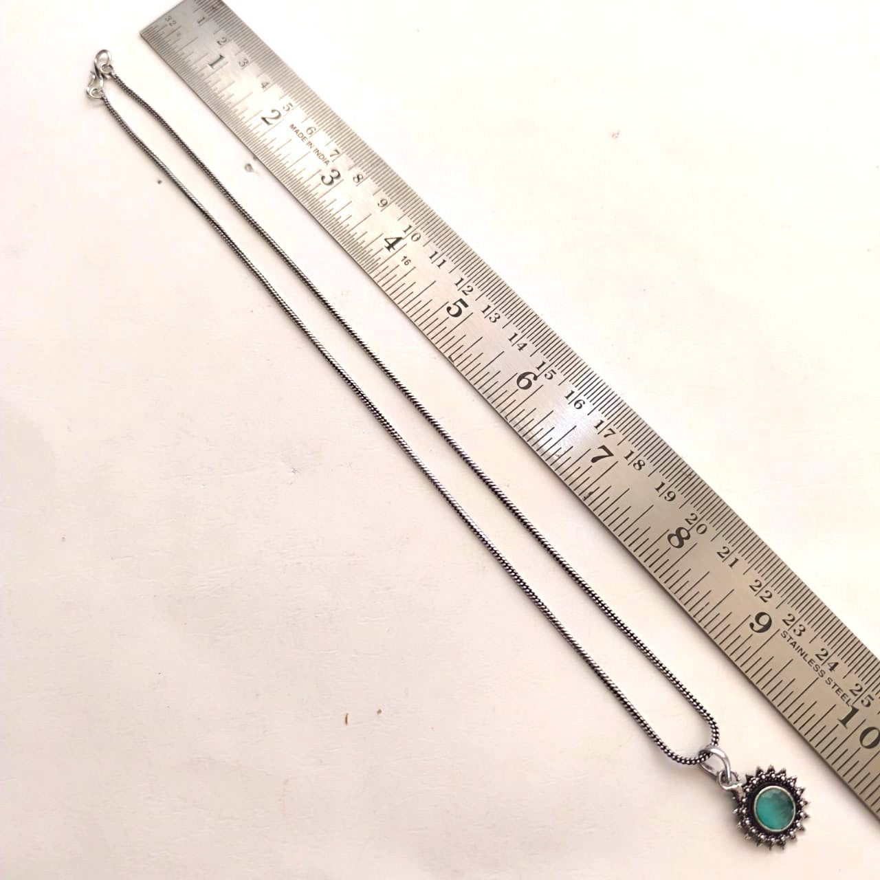 Vogue Essentials Collection: Aqua Green Stone Pendant and Earring Set