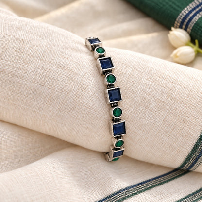 Duet Stone Bangles: Blue and Green Combination