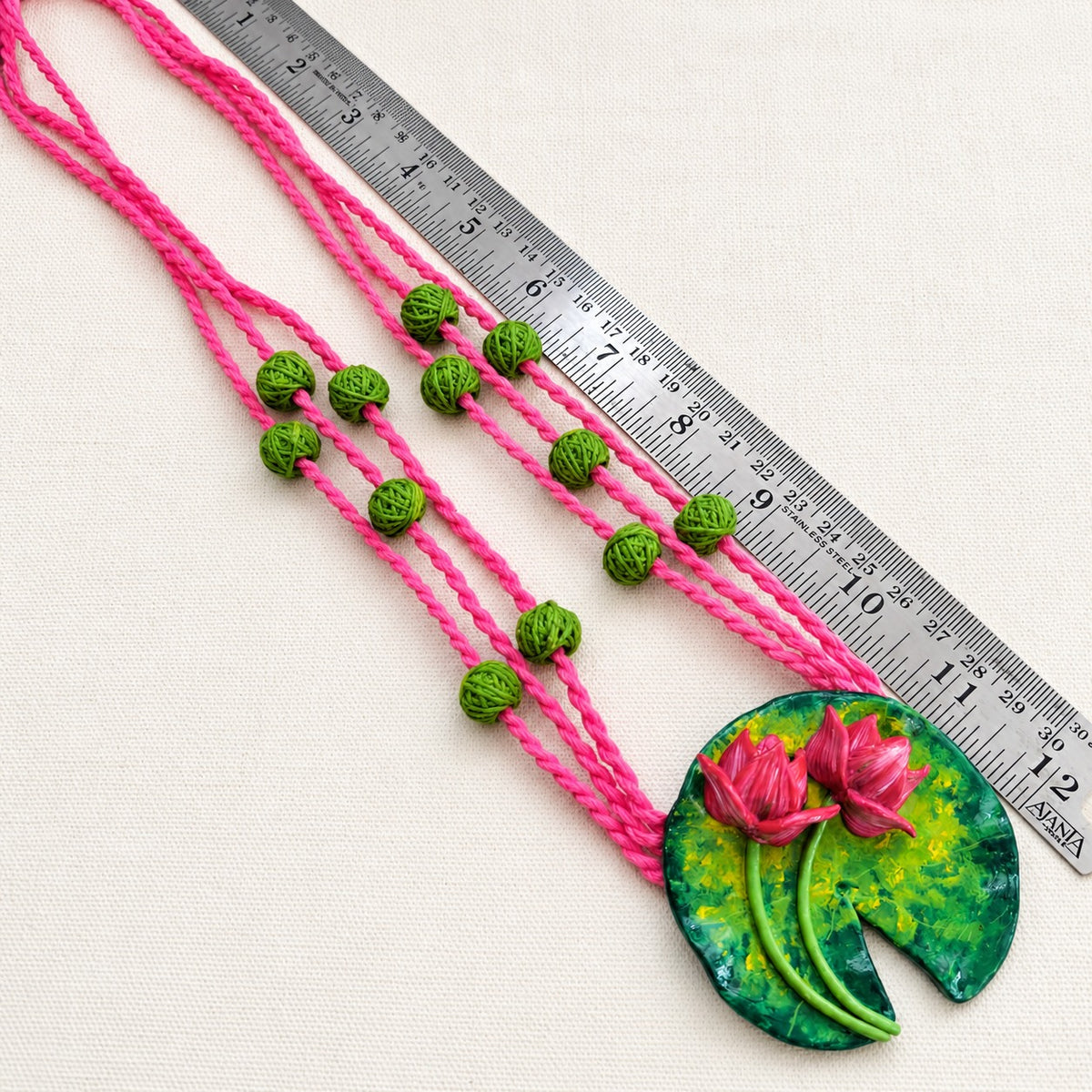 Kumud: Lotus Inspired Clay Necklace and Earring Set