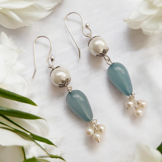 Aqua Fresh : Pearl Drop Beaded Earring