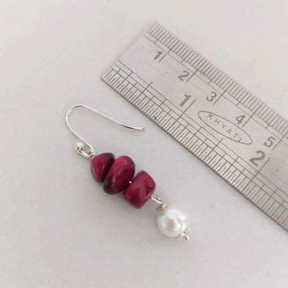 Wine Blossom: Pearl Drop Earrings