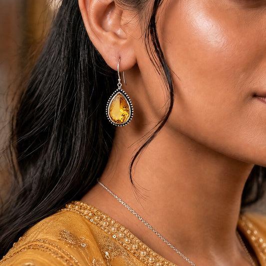 Kaleido Edit: Shiny Yellow Stone  Earring