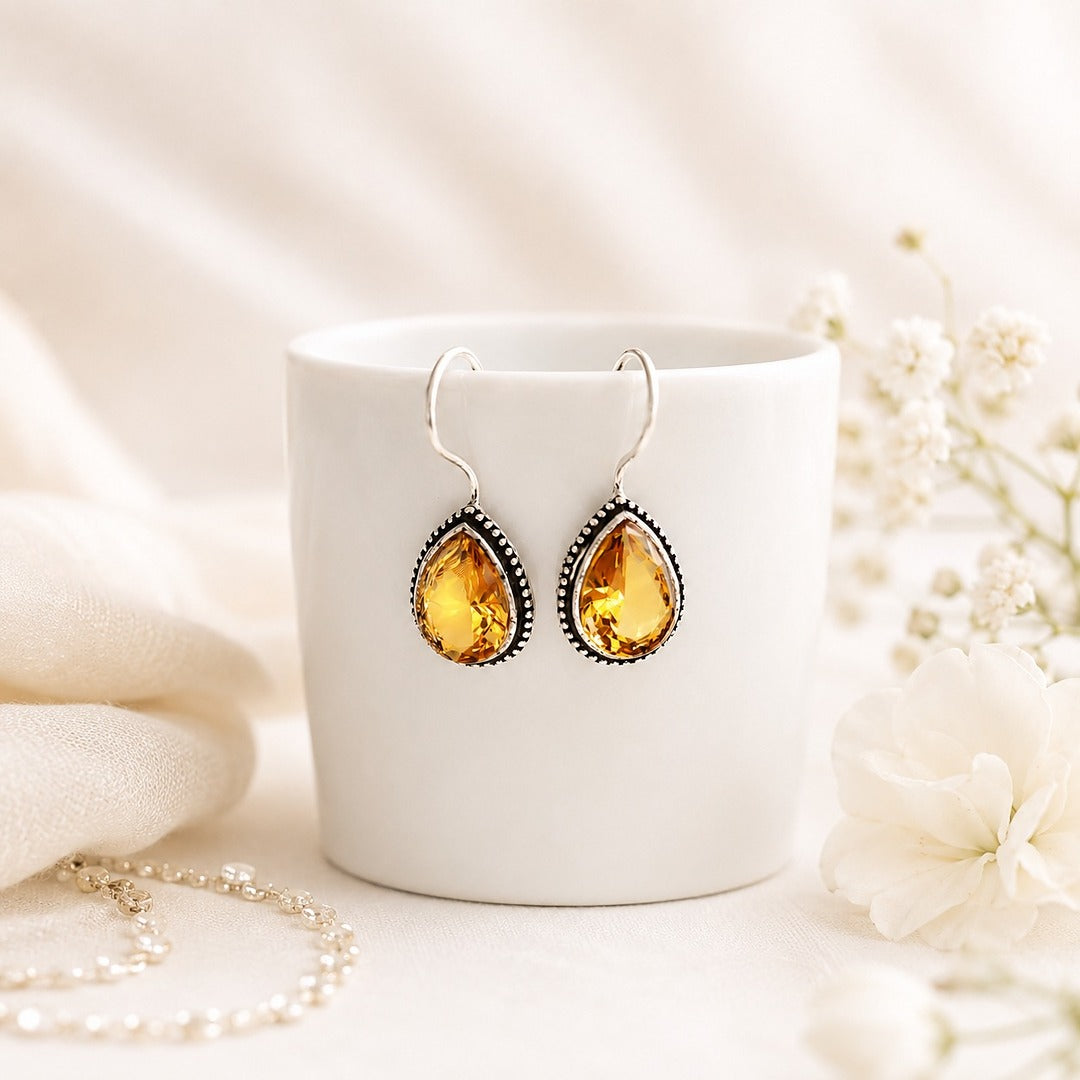 Kaleido Edit: Shiny Yellow Stone  Earring