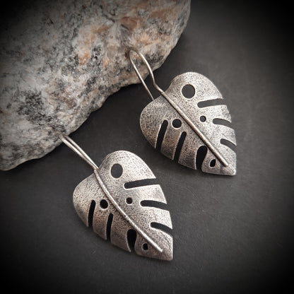 Silver Look alike Mirage Leaf Danglers