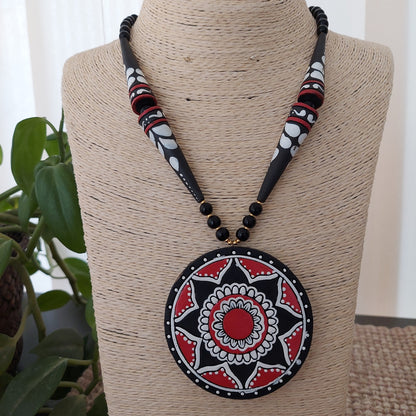 Mandala Art Black and Red Terracotta Set