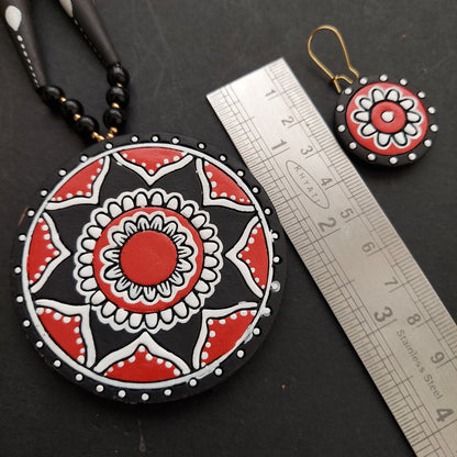 Mandala Art Black and Red Terracotta Set