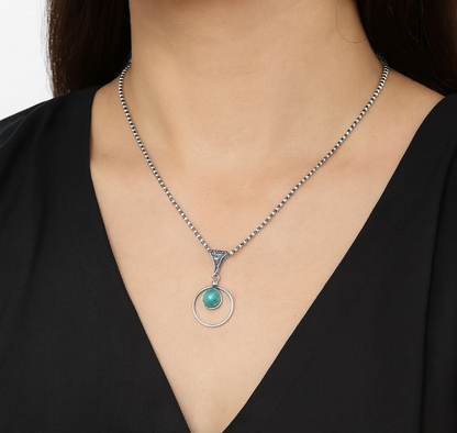Emerald Halo: Simple Pendant and Earring Set