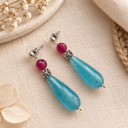 Neera: Handmade Blue Drop Bead Earring