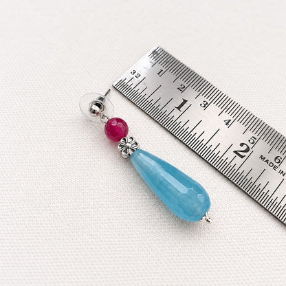 Neera: Handmade Blue Drop Bead Earring