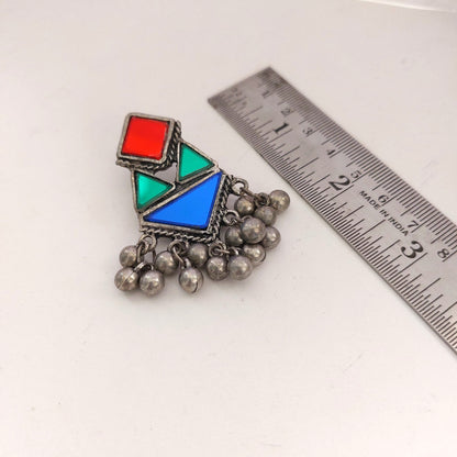 Prism Drops: Silver Toned Festive Earring