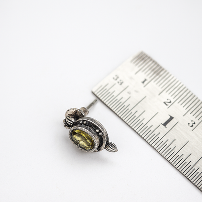 Tinge Tales: Olive Green Stone Ethnic Necklace and Earring Set