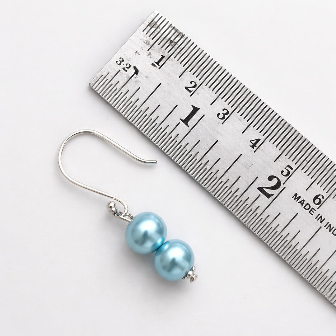 Sea Mist: Light Blue Pearl Necklace and Earring Set