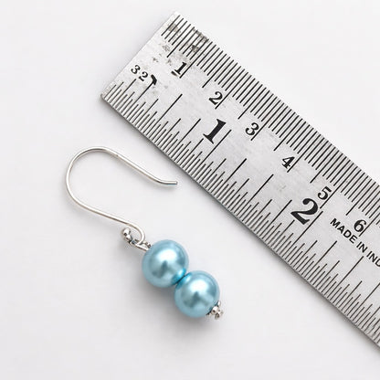 Sea Mist: Light Blue Pearl Necklace and Earring Set