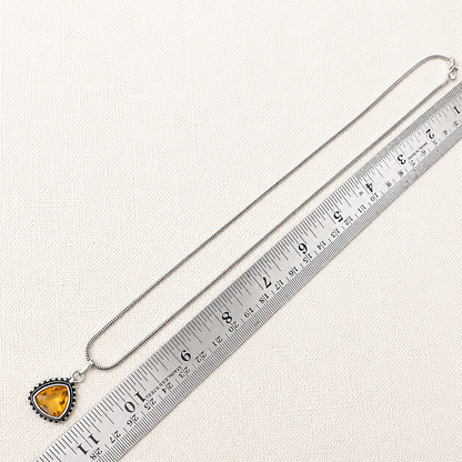 Shades & Stories: Warm Yellow Silver Toned Pendant and Earring Set