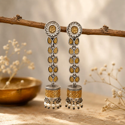 Heer: Yellow Stone Dual Tone Jhumki Danglers
