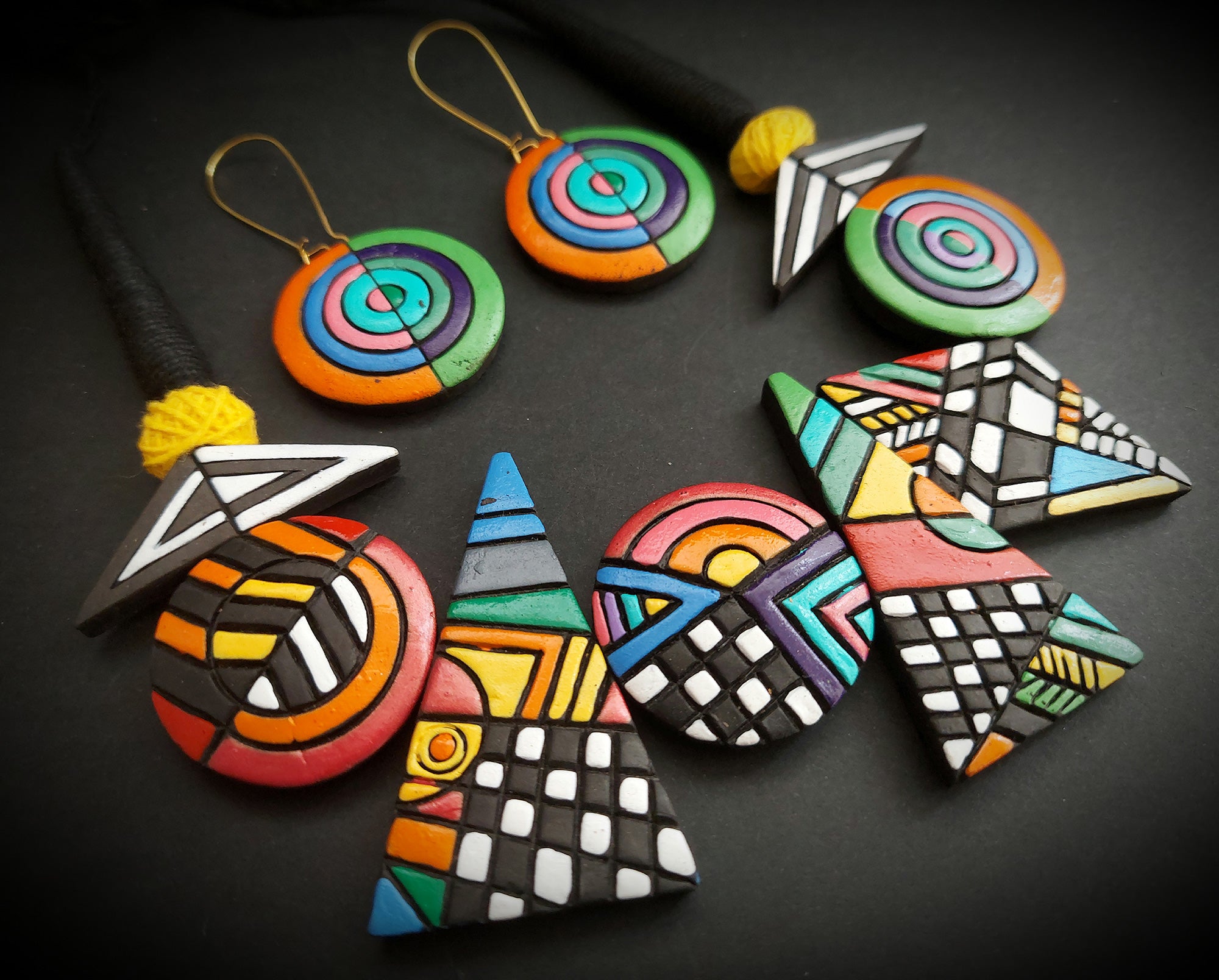 Pin by Spandana Reddy Sappidi on Terracotta Jewellery | Handmade clay  jewelry, Handmade jewelry designs, Hand painted jewelry