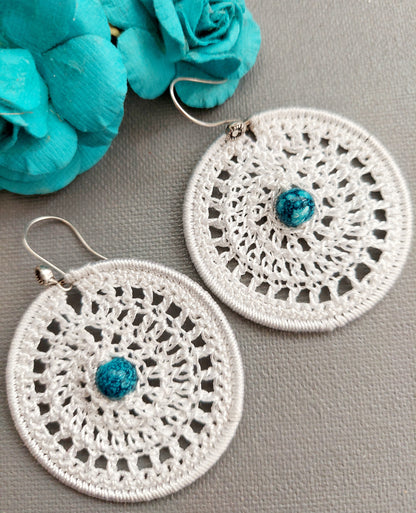 White Crochet Earring